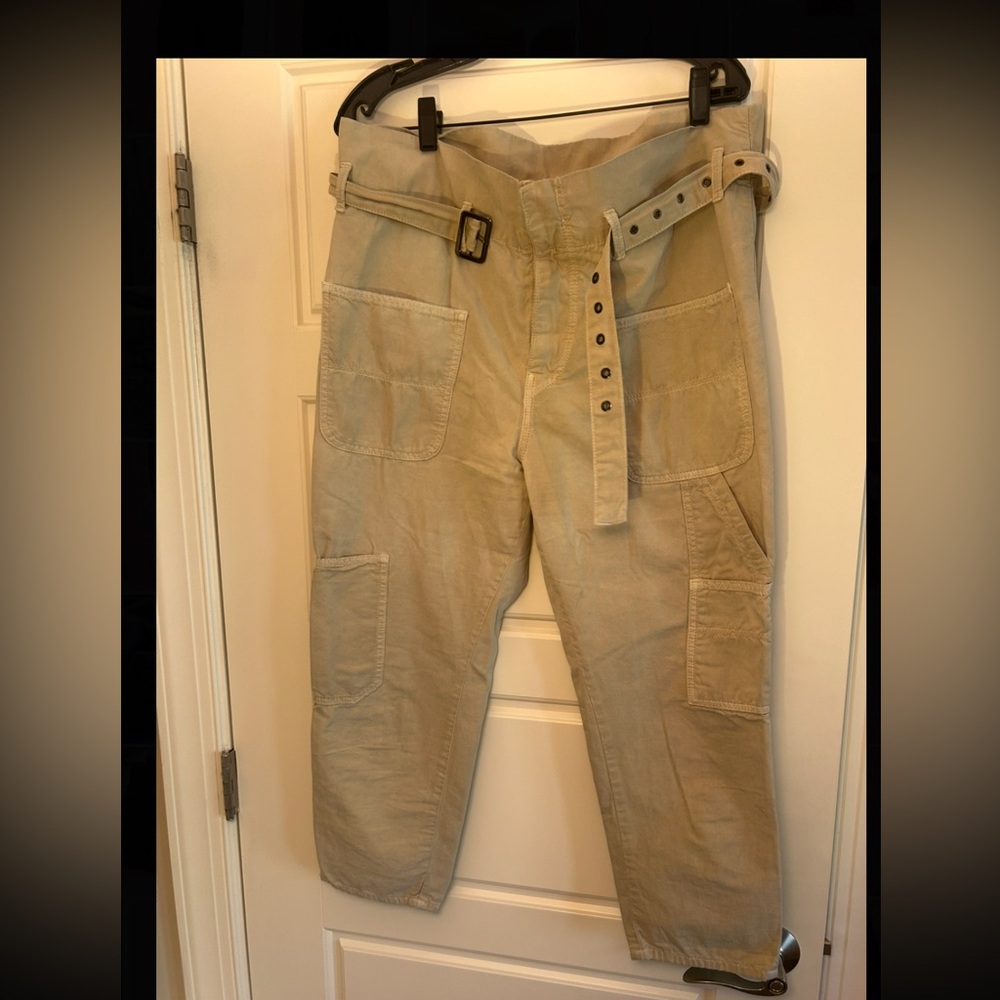 Free People Beige Cropped Pants
